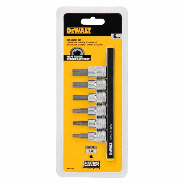 DeWalt DWMT17000 6 pc. 3/8" Drive 5/32"-3/8" SAE Hex Socket Set