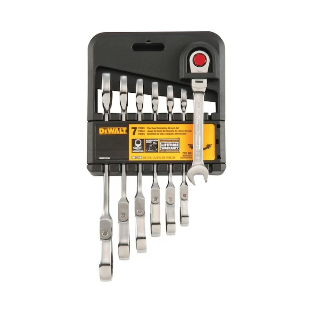 DeWalt DWMT74195 7 Piece SAE Ratcheting Flex Head Combo Wrench Set - 2