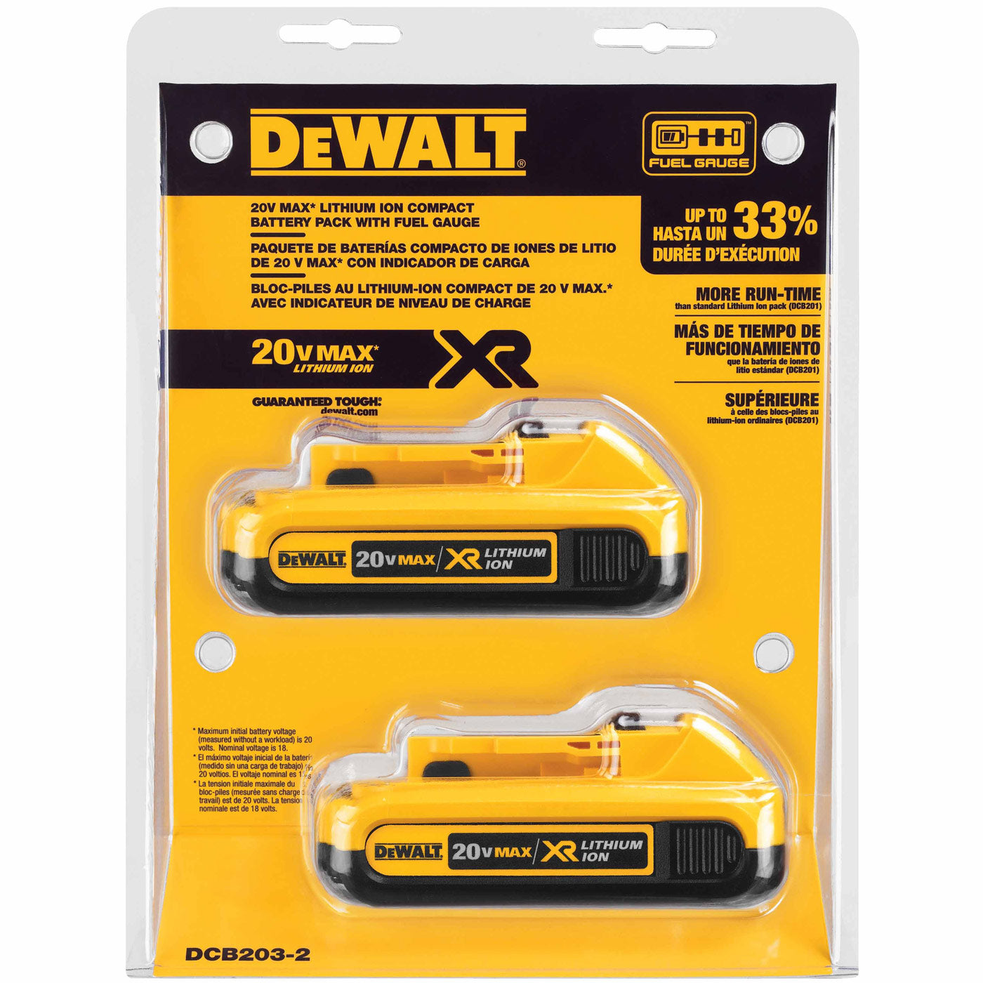 DeWalt DCB203-2 20V MAX Compact Lithium Ion 2-Pack - 2