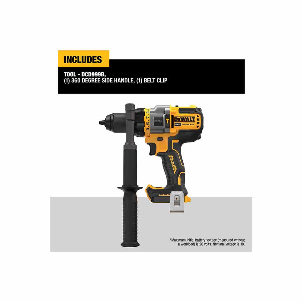 DeWalt DCD999B 20V MAX FLEXVOLT 1/2" Hammer Drill/Driver - 6