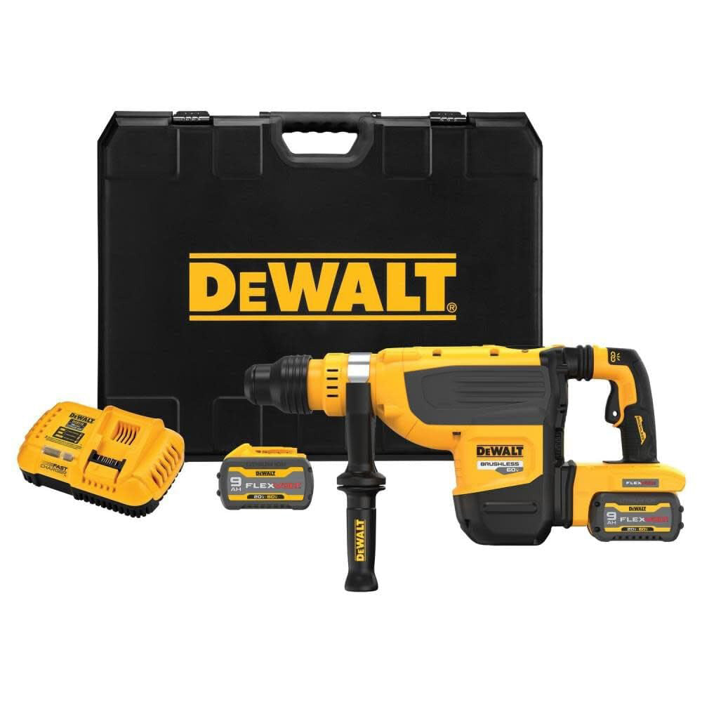 DeWalt DCH735X2 60V MAX Brushless Lithium-Ion 1-7/8" Cordless SDS MAX Combination Rotary Hammer Kit with 2 Batteries (9 Ah)