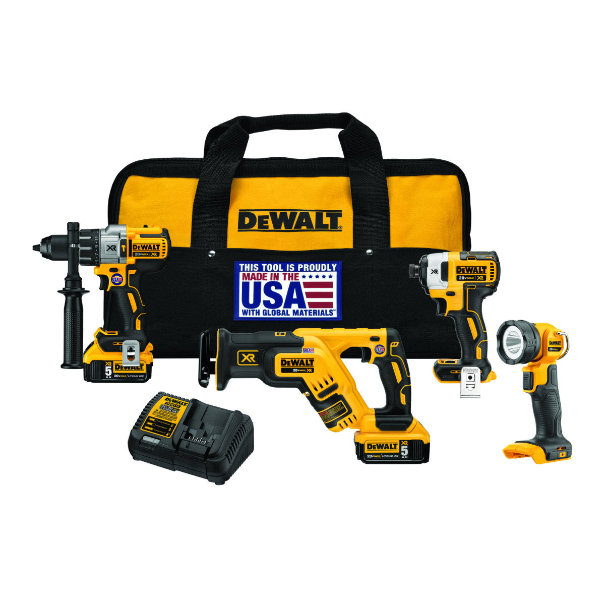 DeWalt DCK494P2 20V MAX* XR Lithium Ion 4-Tool Combo Kit