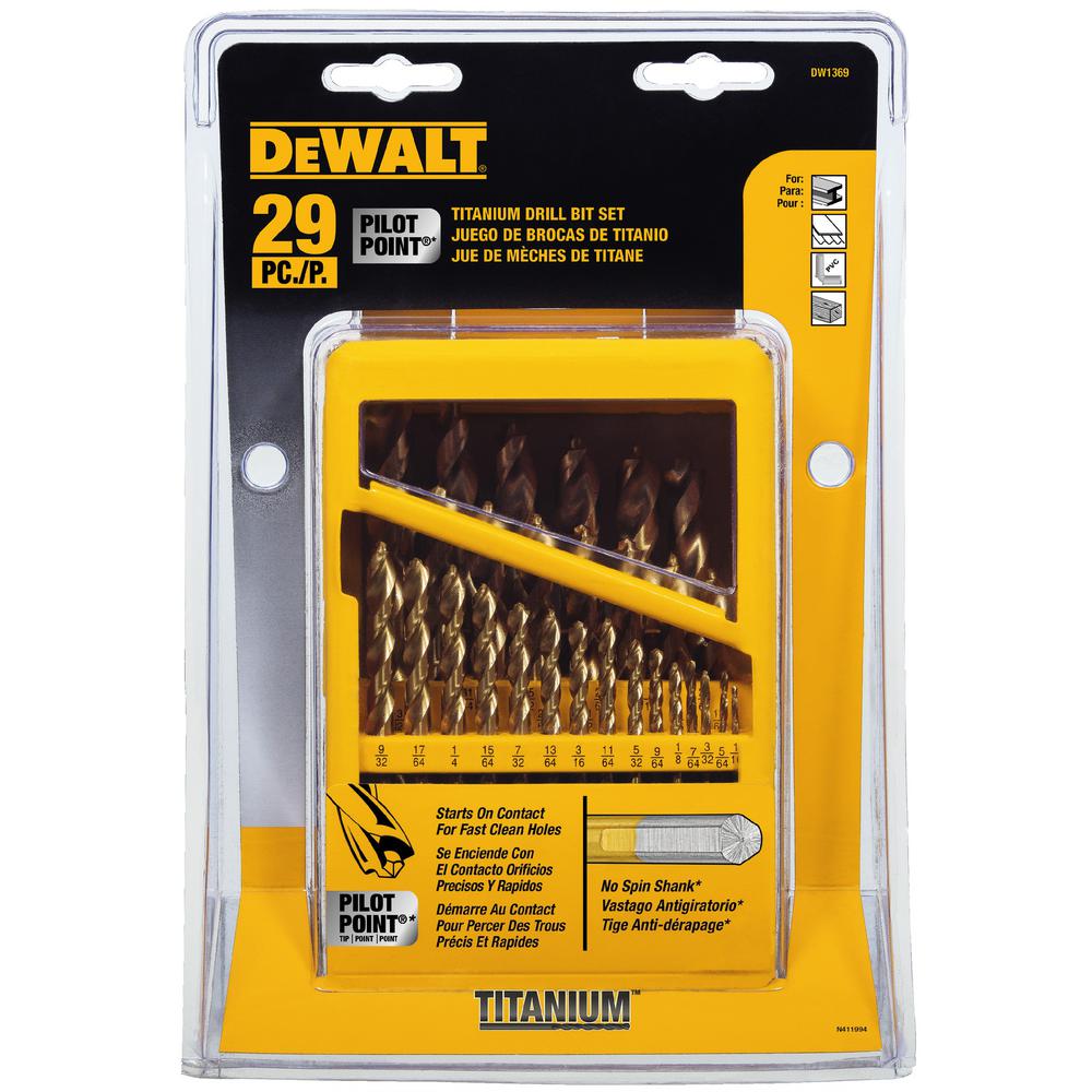 DeWalt DW1969 29-Piece Pilot Point Drill Bit Set Metal Index - 6