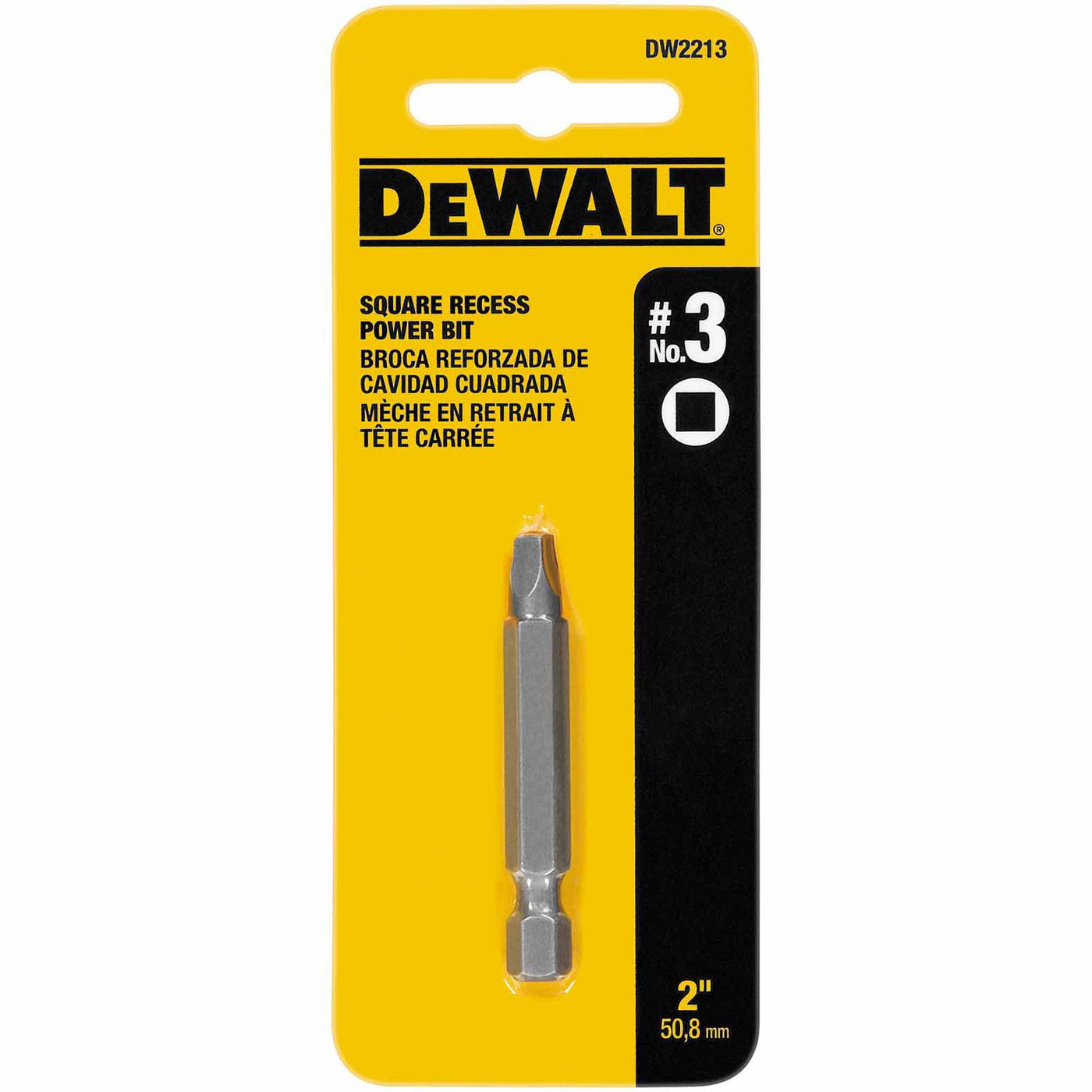 DeWalt DW2213 #3 Square Recess 2" Power Bit