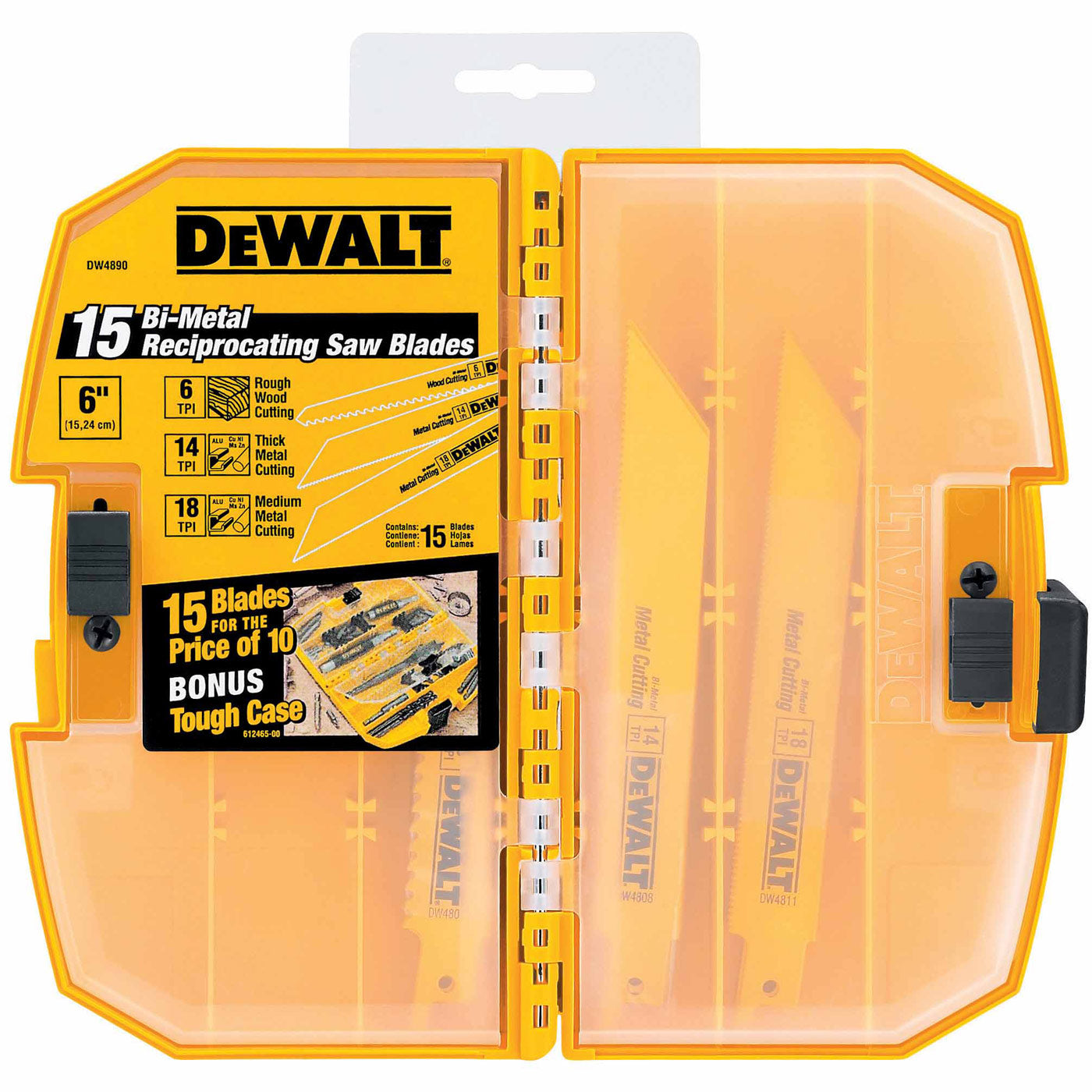 DeWalt DW4890 15-Piece Bi-Metal Reciprocating Saw Blade Set with Case - 2