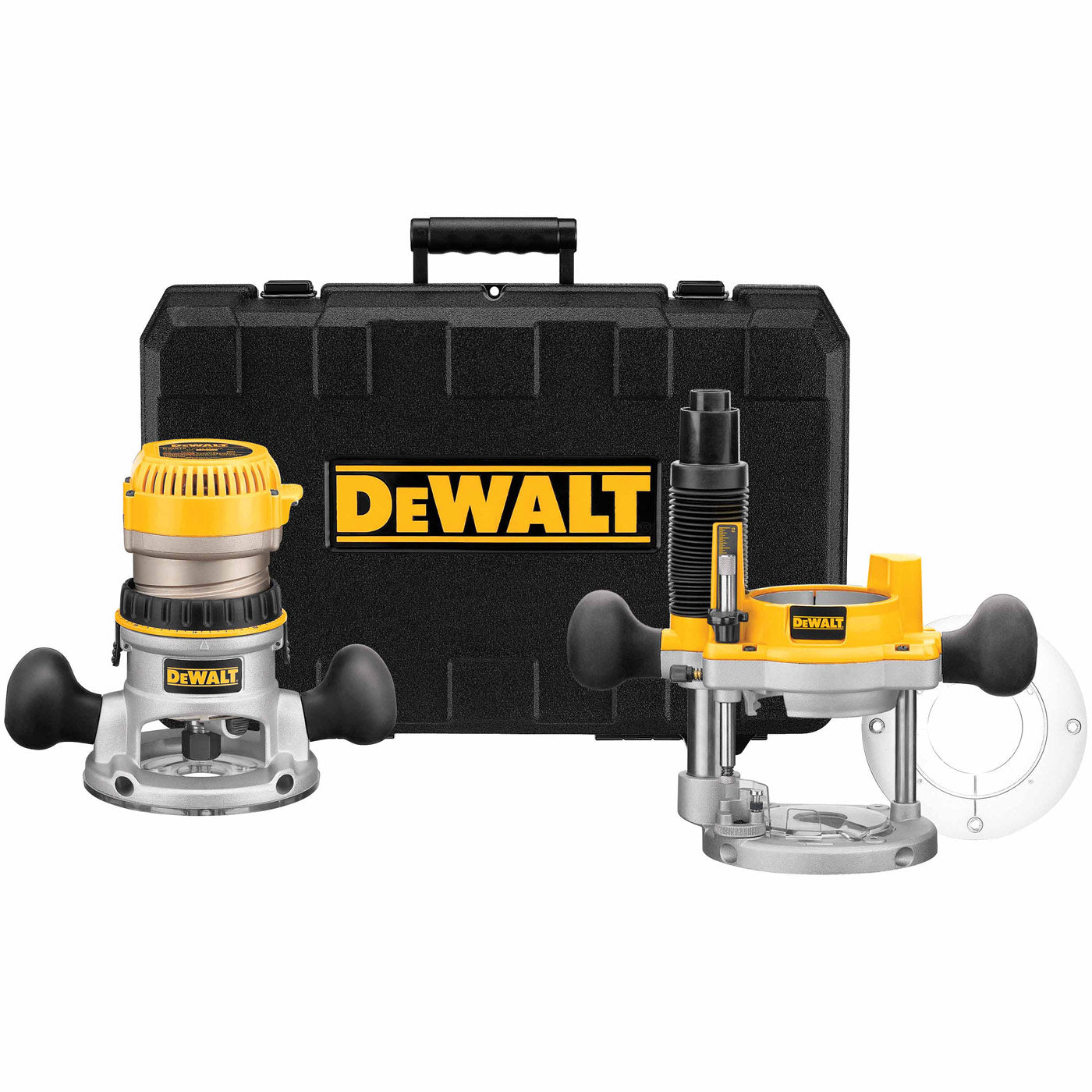 DeWalt DW618PK 2-1/4 HP EVS Fixed Base / Plunge Router Combo Kit with Soft Start