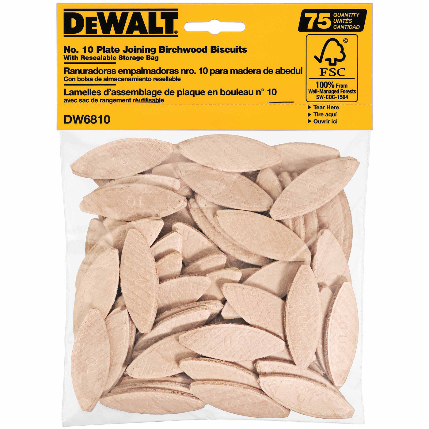 DeWalt DW6810 No. 10 Size Joining Biscuits (75 Count)