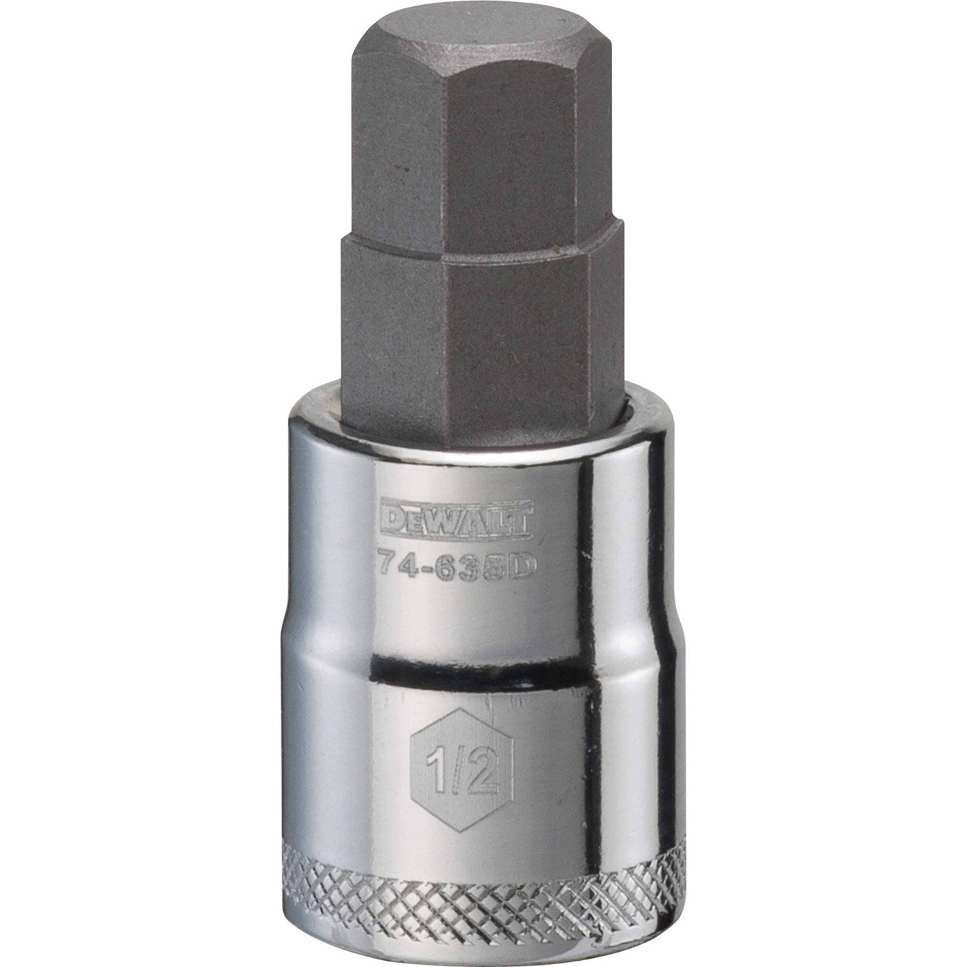 Dewalt DWMT74635OSP Mechanics 1/2" Hex Socket Bit x 3/8" Drive (Chrome)