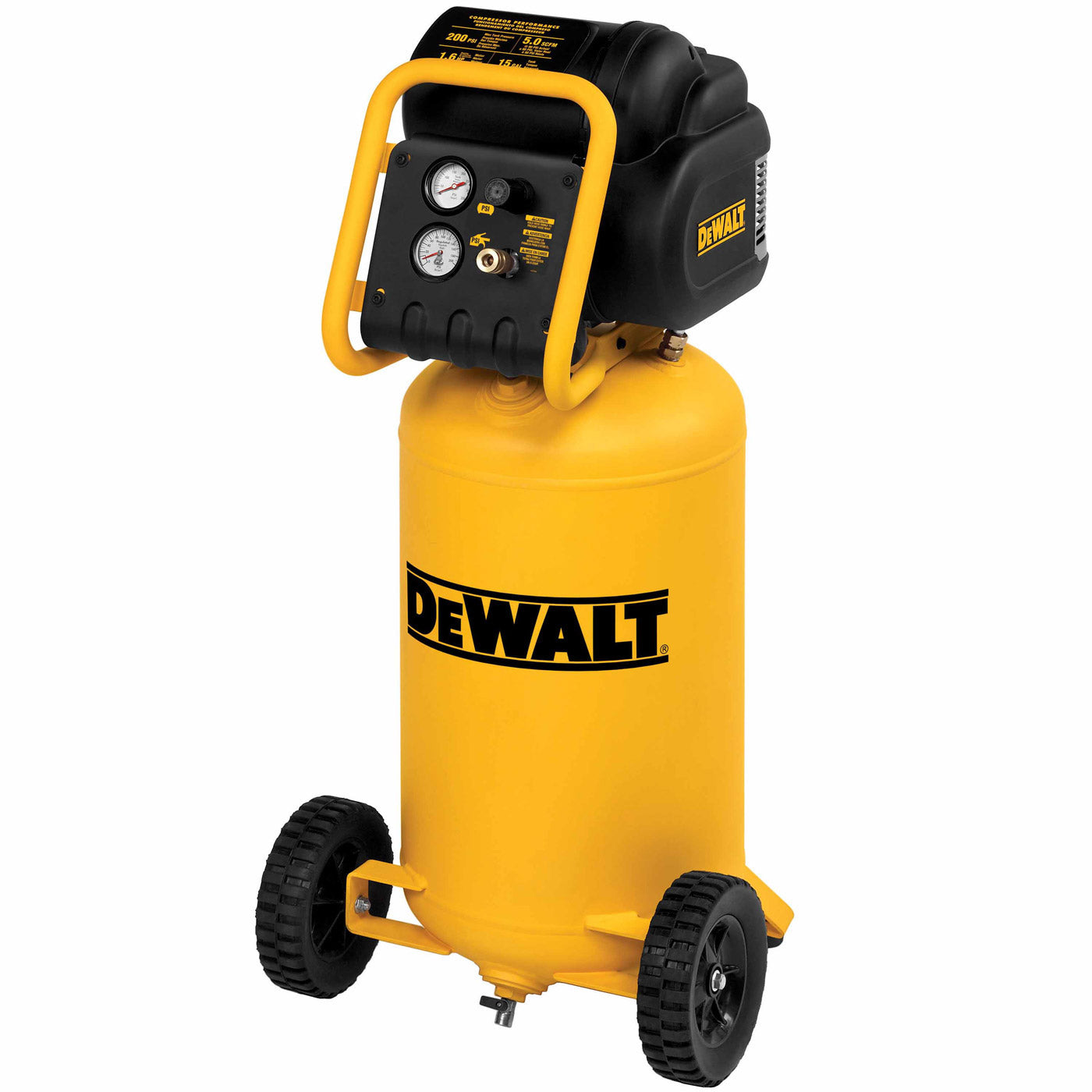 DeWalt D55168 1.6 HP Continuous, 225 PSI, 15 Gallon Workshop Vertical Compressor