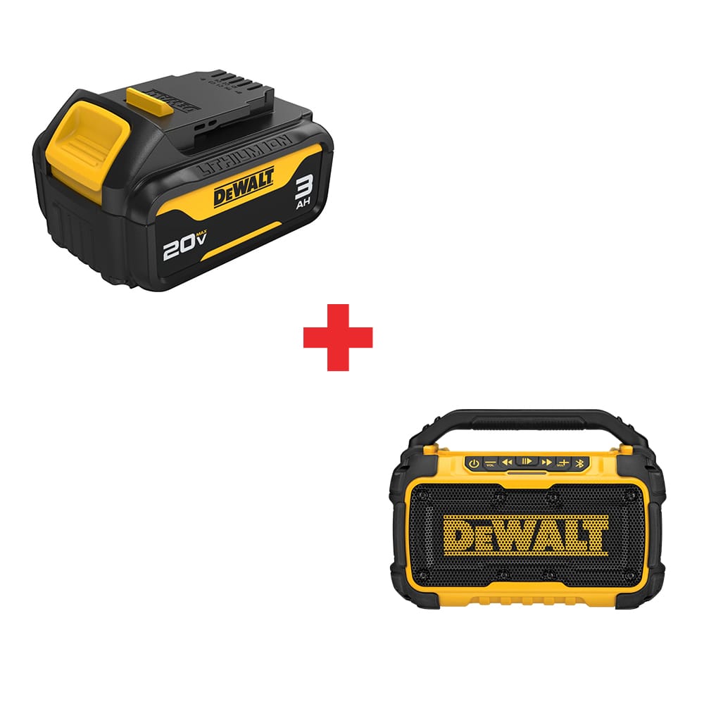 DeWalt DCB200 20V MAX Li Ion Battery Pack 3.0 Ah W DCR010 12V 20V Max Speaker